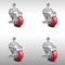 Service Caster 3 Inch SS Red Polyurethane Wheel Swivel 1/2 Inch Threaded Stem Caster Set Brake SCC-SSTS20S314-PPUB-RED-TLB-121315-4 - alternate 1